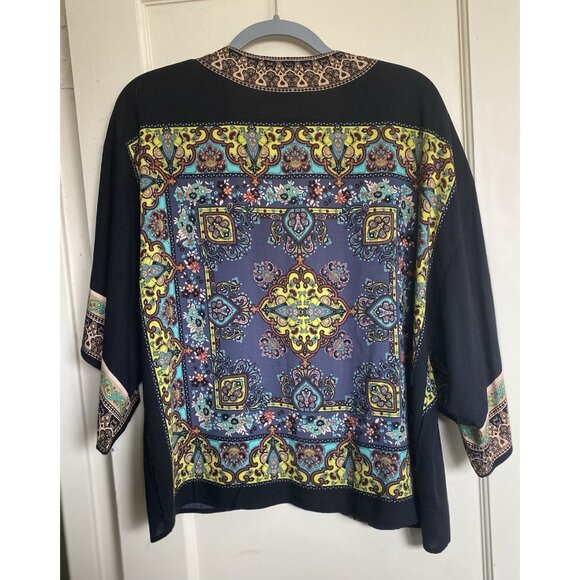 Flying Tomato Kimono Womens Medium Boho Open Front Cardigan Festival Top Rayon - Picture 2 of 7